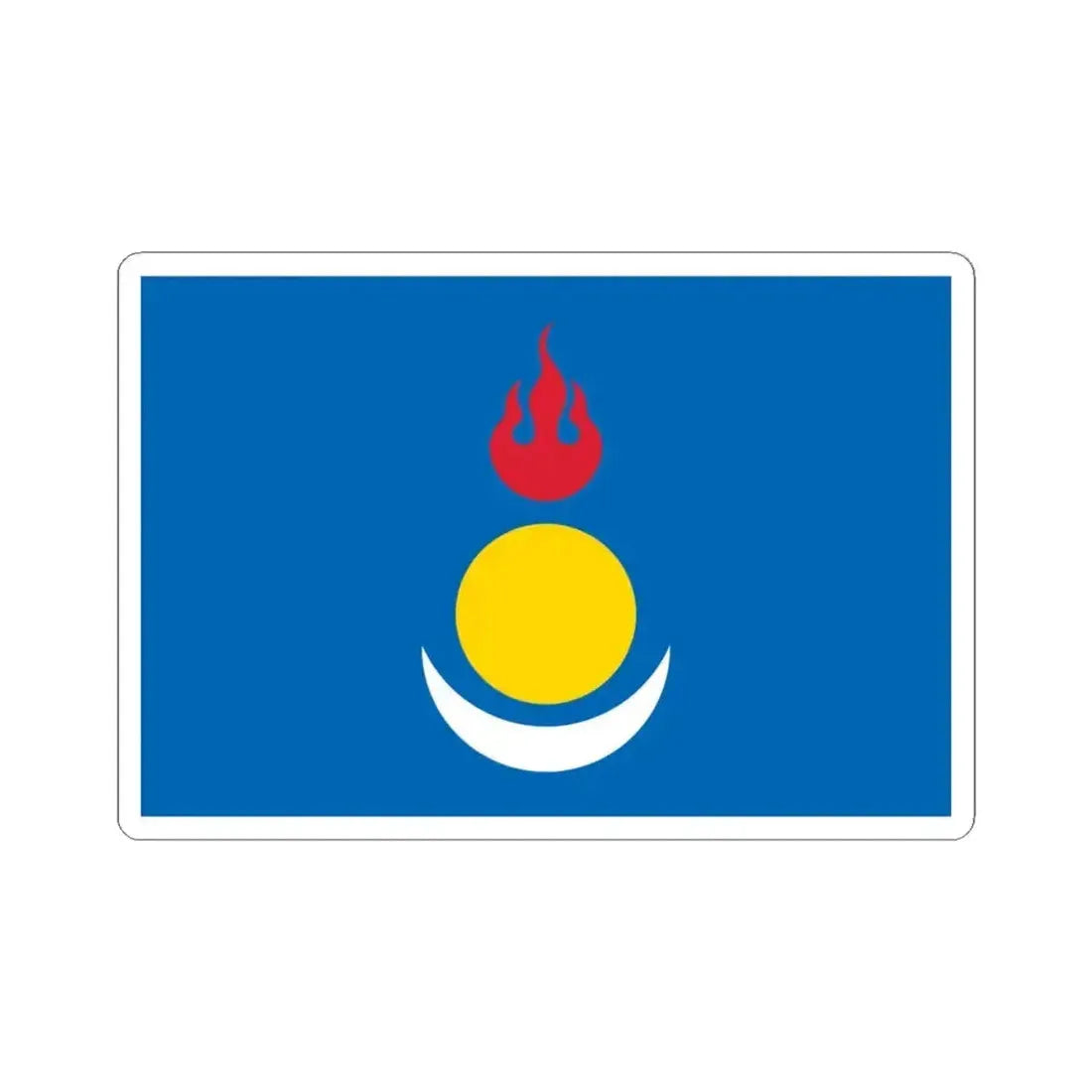 Flag of the Inner Mongolian Peoples Party (China) STICKER Vinyl Kiss-Cut Decal 4 Inch White - The Sticker Space