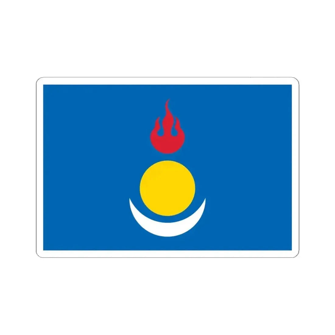 Flag of the Inner Mongolian Peoples Party (China) STICKER Vinyl Kiss-Cut Decal 6 Inch White - The Sticker Space