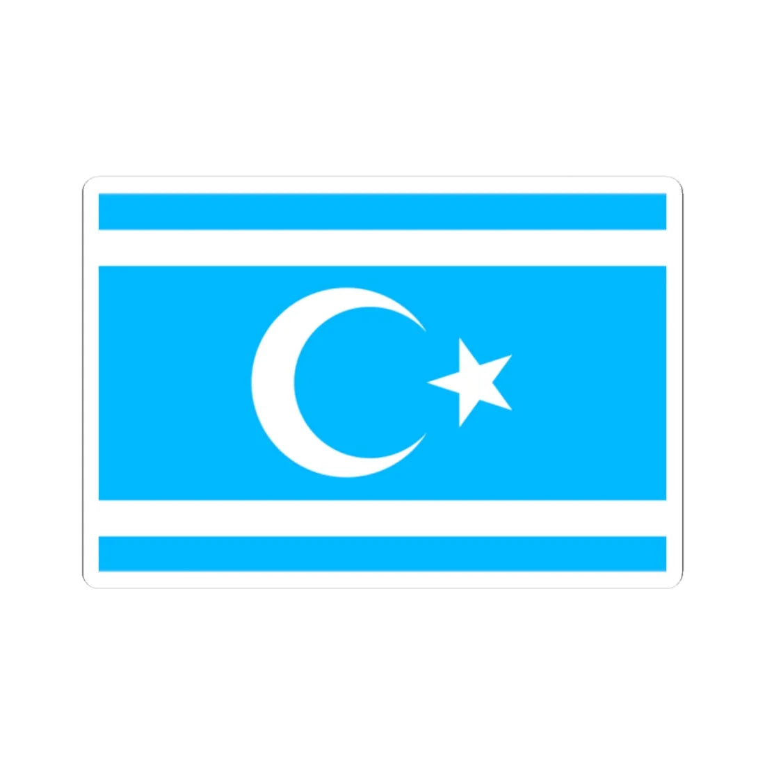 Flag of the Iraqi Turkmen Front (Iraq) STICKER Vinyl Kiss-Cut Decal 2 Inch White - The Sticker Space