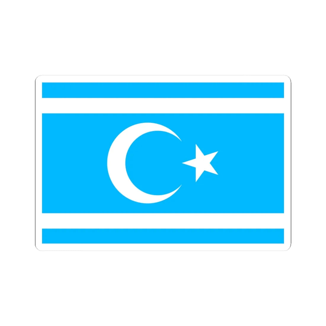 Flag of the Iraqi Turkmen Front (Iraq) STICKER Vinyl Kiss-Cut Decal 3 Inch White - The Sticker Space