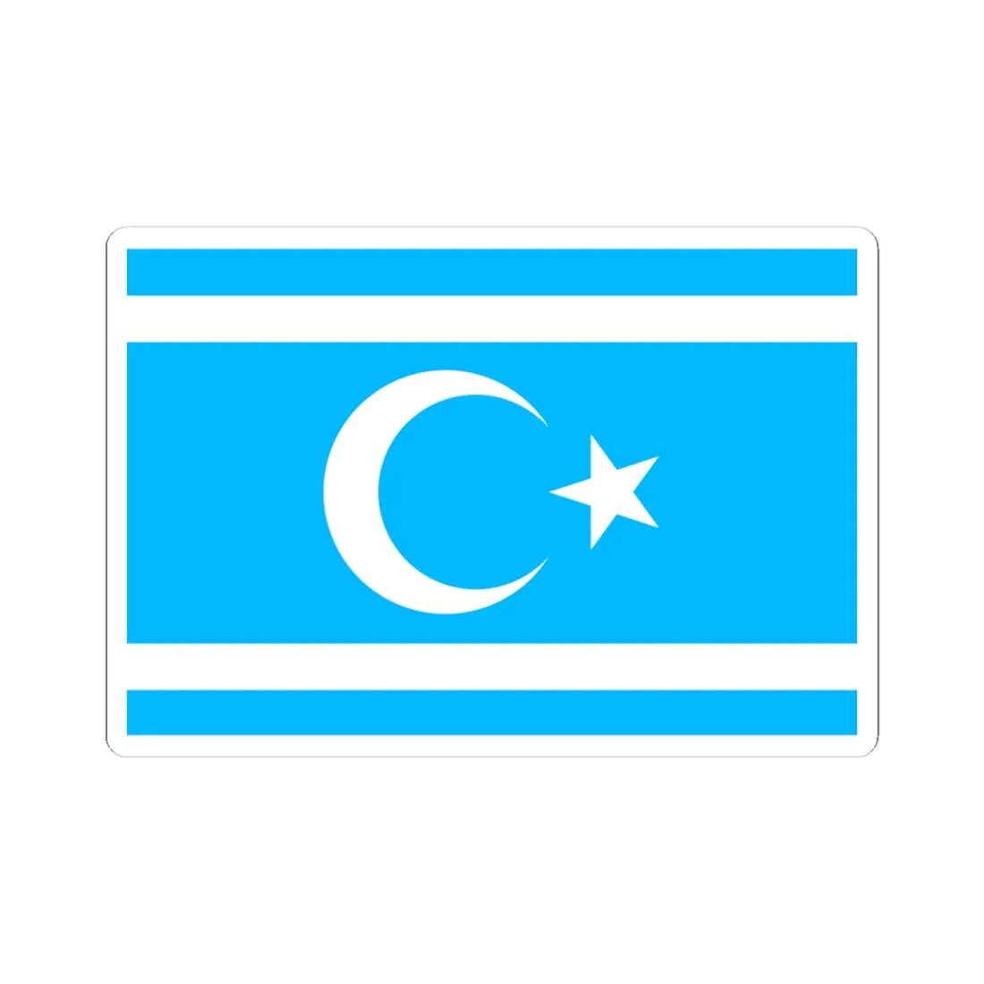 Flag of the Iraqi Turkmen Front (Iraq) STICKER Vinyl Kiss-Cut Decal 4 Inch White - The Sticker Space