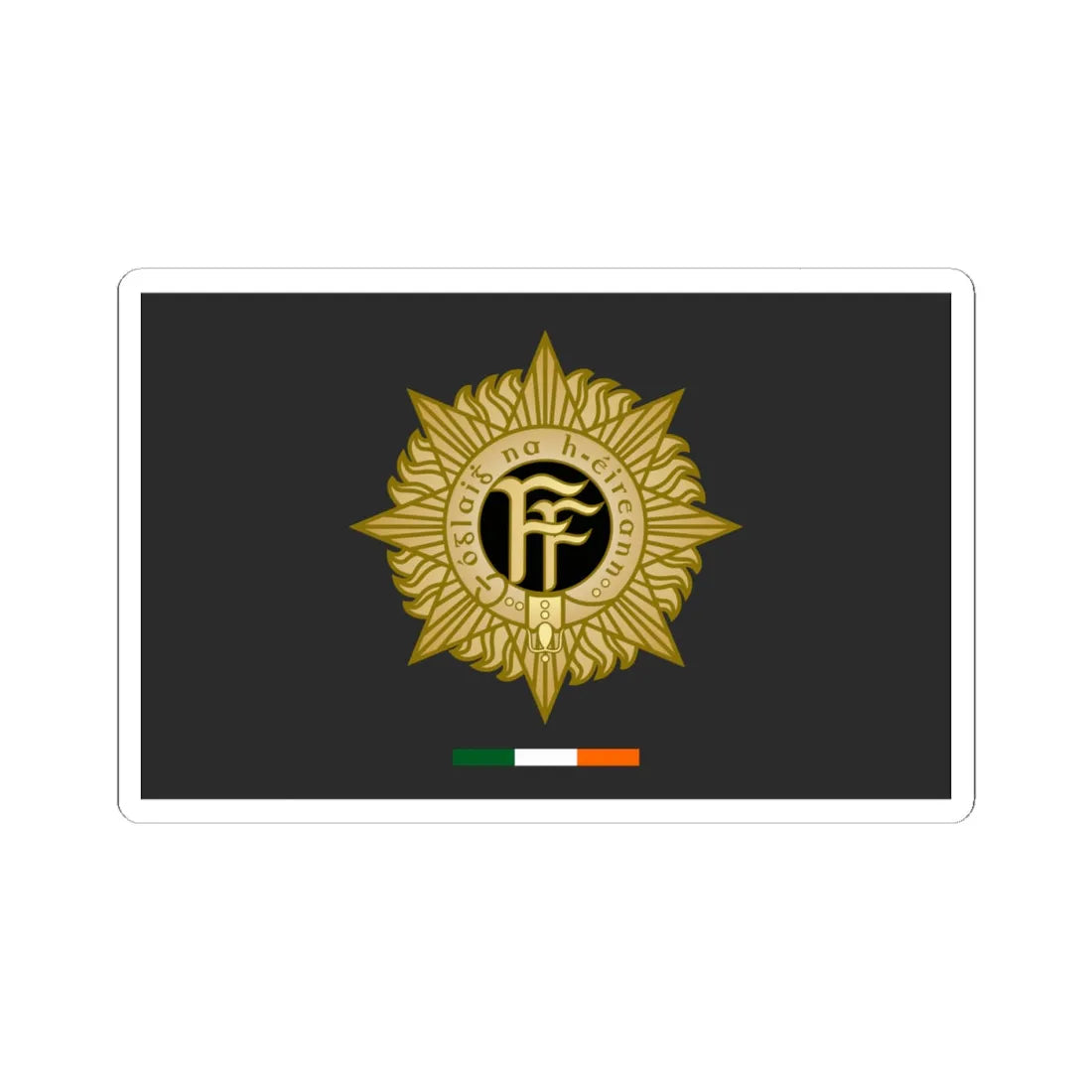 Flag of the Irish Defence Forces (Ireland) STICKER Vinyl Kiss-Cut Decal 4 Inch White - The Sticker Space