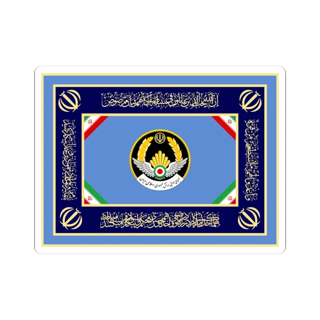 Flag of the Islamic Republic of Iran Air Force (Iran) STICKER Vinyl Kiss-Cut Decal 4 Inch White - The Sticker Space