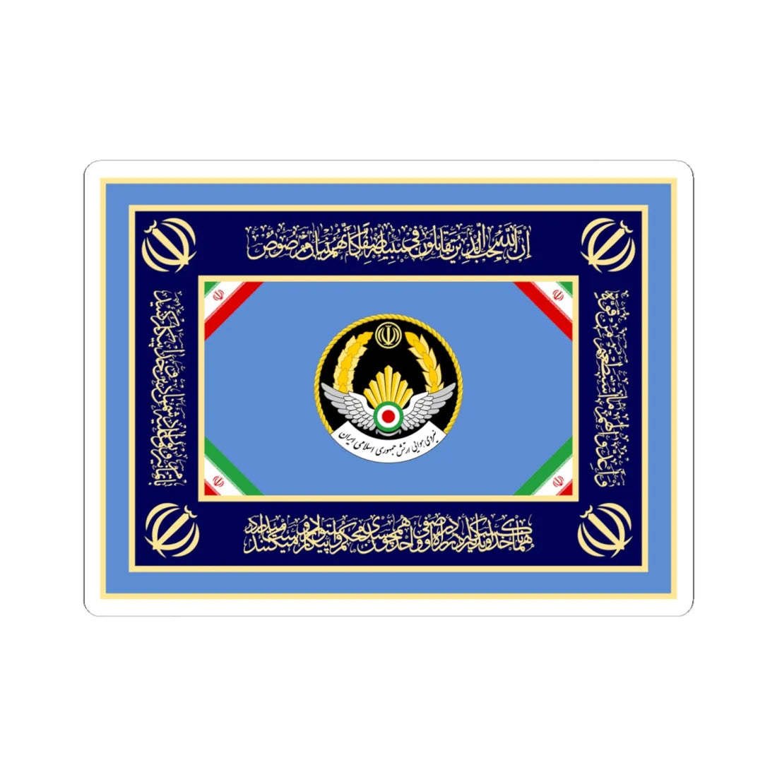 Flag of the Islamic Republic of Iran Air Force (Iran) STICKER Vinyl Kiss-Cut Decal 6 Inch White - The Sticker Space