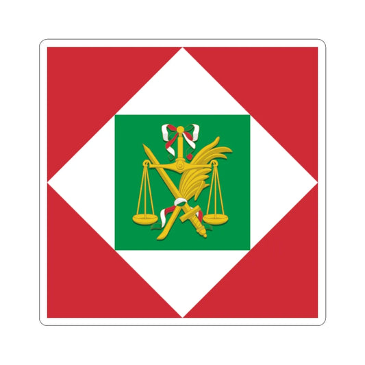Flag of the Italian Republic Napoleonic with coat of arms (Italy) STICKER Vinyl Kiss-Cut Decal 2 Inch White - The Sticker Space