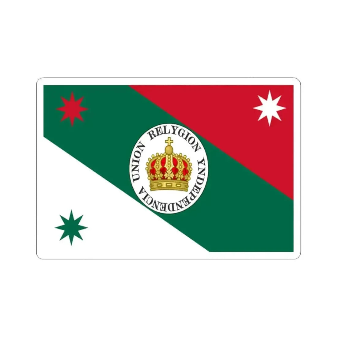 Flag of the Iturbides Infantry (Belize) STICKER Vinyl Kiss-Cut Decal 2 Inch White - The Sticker Space