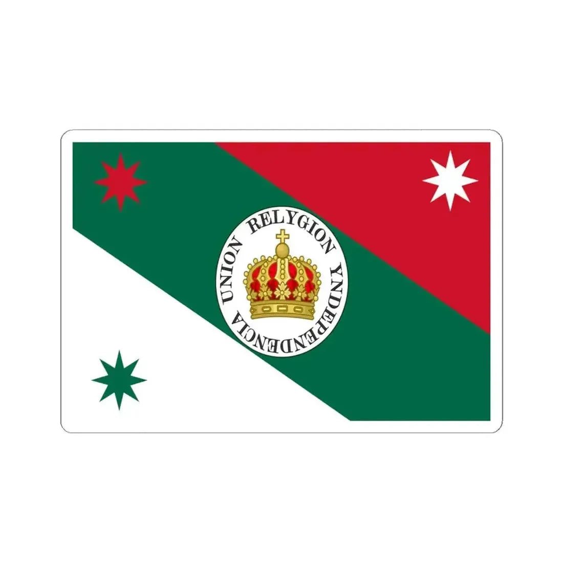 Flag of the Iturbides Infantry (Belize) STICKER Vinyl Kiss-Cut Decal 6 Inch White - The Sticker Space