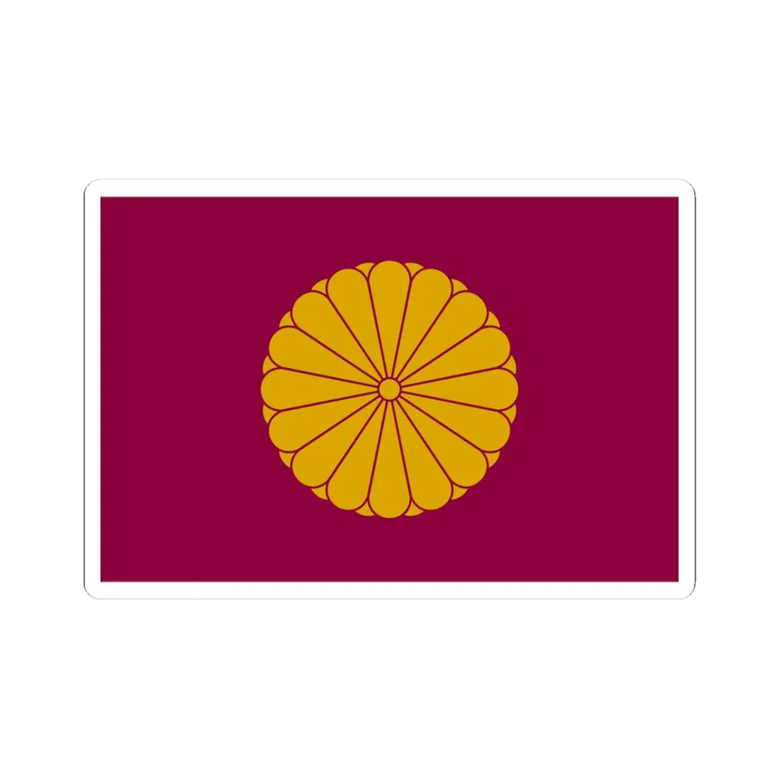 Flag of the Japanese Emperor Emeritus (Japan) (Coat of Arms) STICKER Vinyl Kiss-Cut Decal 3 Inch White - The Sticker Space