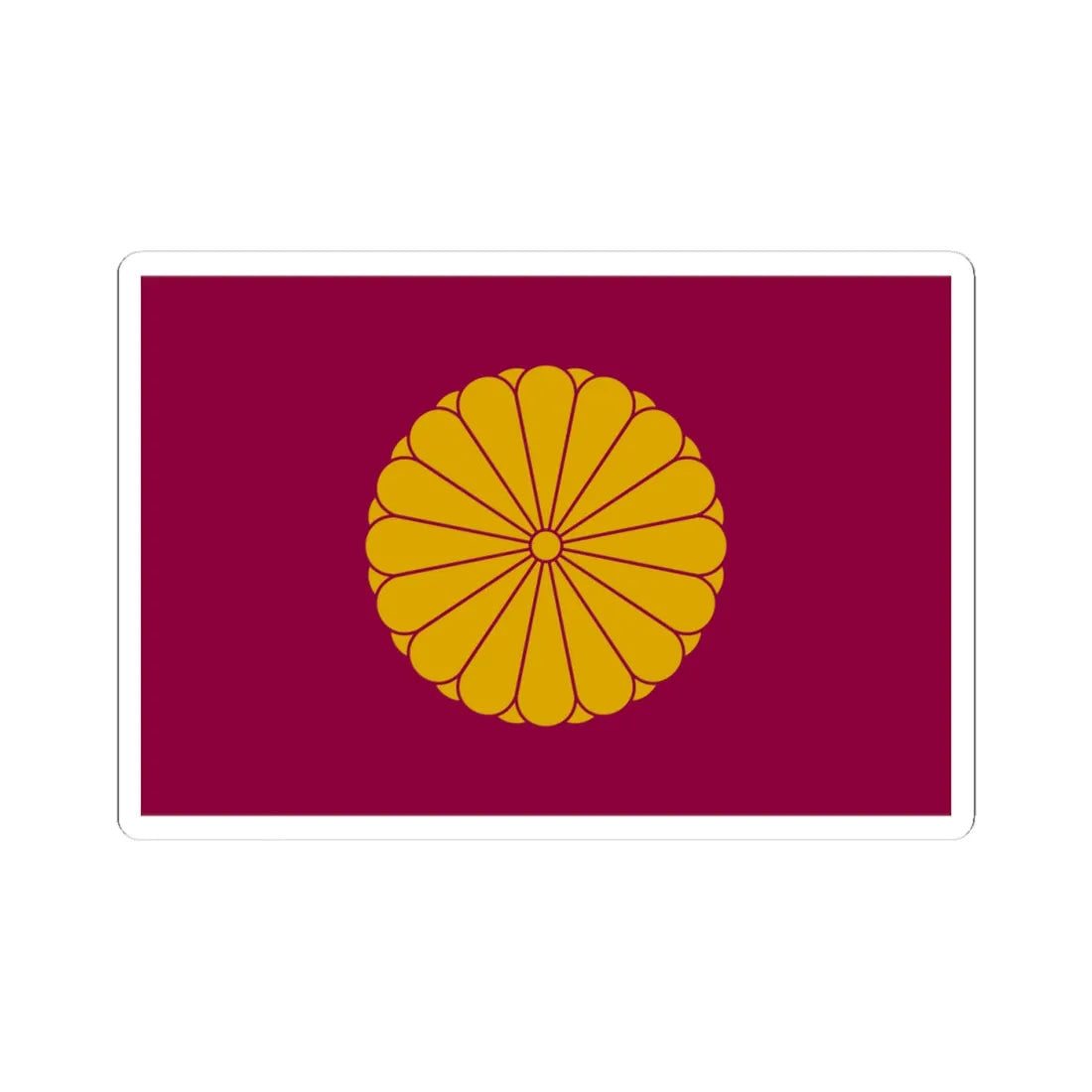 Flag of the Japanese Emperor Emeritus (Japan) (Coat of Arms) STICKER Vinyl Kiss-Cut Decal 4 Inch White - The Sticker Space