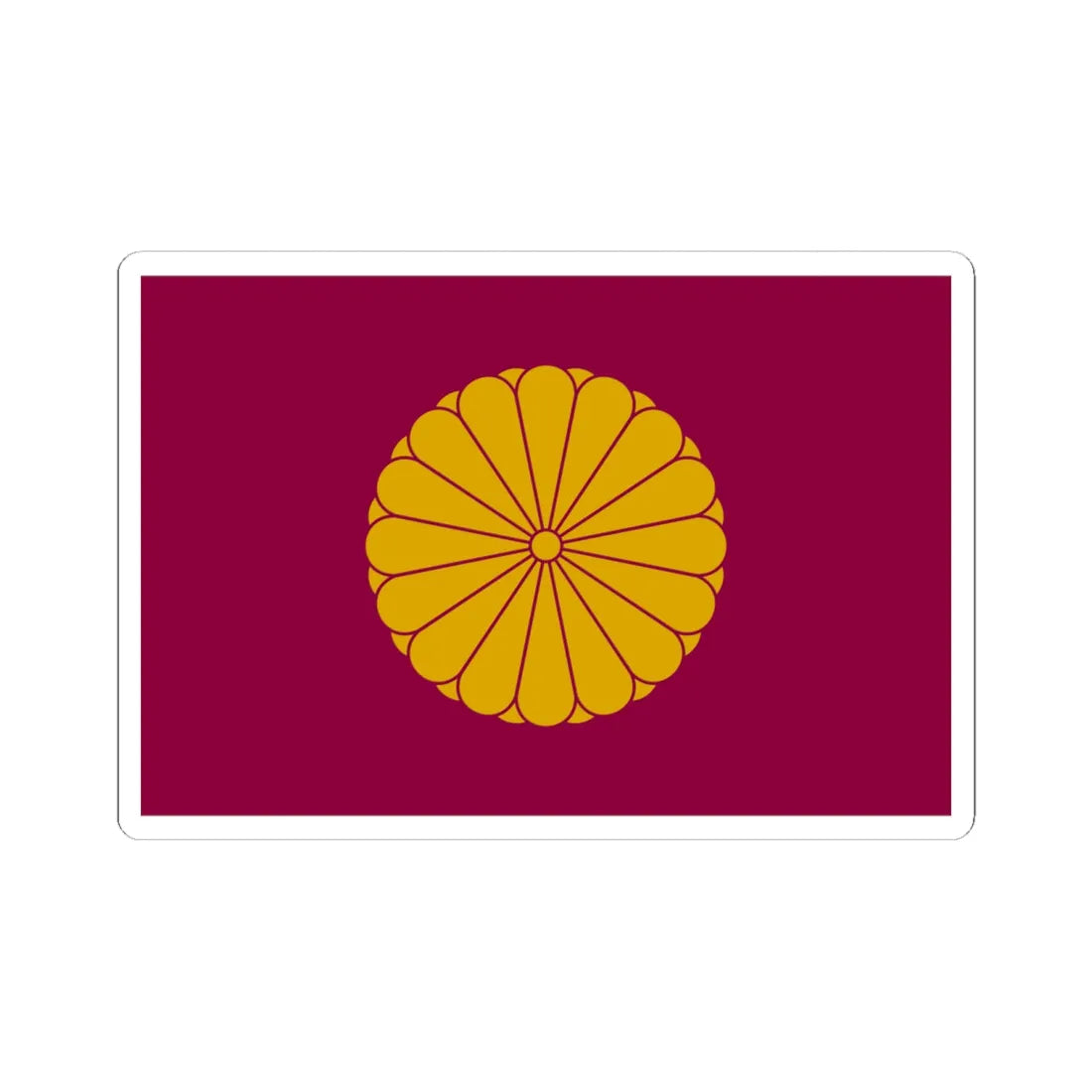 Flag of the Japanese Emperor Emeritus (Japan) (Coat of Arms) STICKER Vinyl Kiss-Cut Decal 6 Inch White - The Sticker Space
