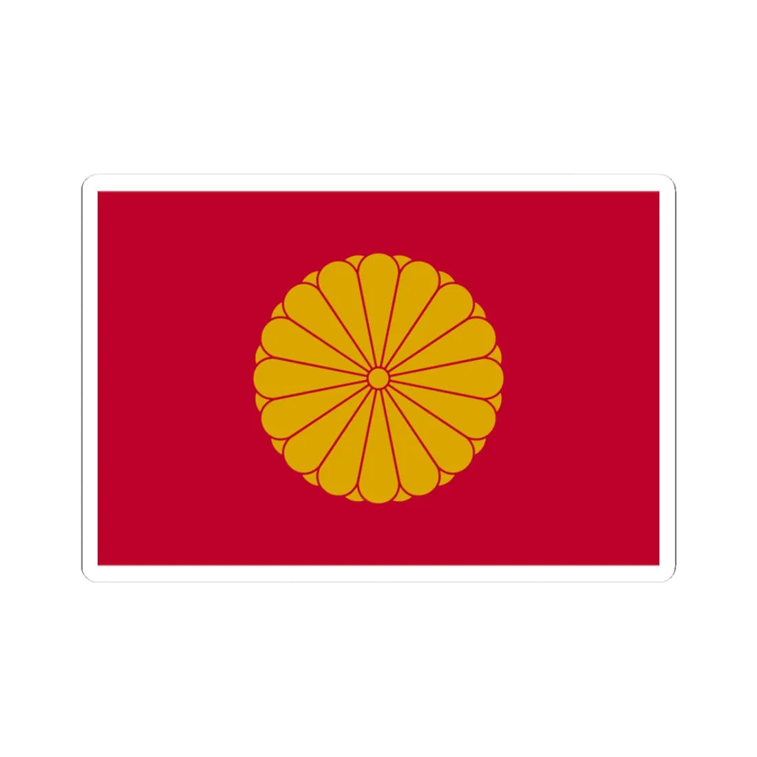 Flag of the Japanese Emperor (Japan) (Coat of Arms) STICKER Vinyl Kiss-Cut Decal 3 Inch White - The Sticker Space