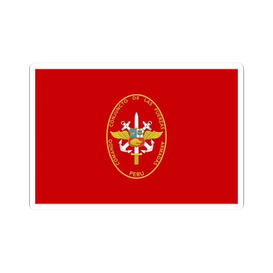 Flag of the Joint Command of the Armed Forces of Peru (Peru) STICKER Vinyl Kiss-Cut Decal 2 Inch White - The Sticker Space