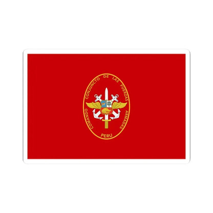 Flag of the Joint Command of the Armed Forces of Peru (Peru) STICKER Vinyl Kiss-Cut Decal 2 Inch White - The Sticker Space