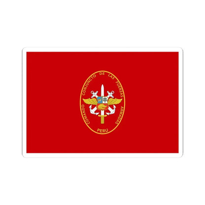 Flag of the Joint Command of the Armed Forces of Peru (Peru) STICKER Vinyl Kiss-Cut Decal 3 Inch White - The Sticker Space