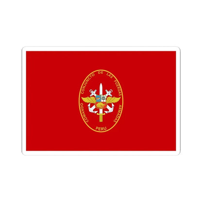 Flag of the Joint Command of the Armed Forces of Peru (Peru) STICKER Vinyl Kiss-Cut Decal 4 Inch White - The Sticker Space
