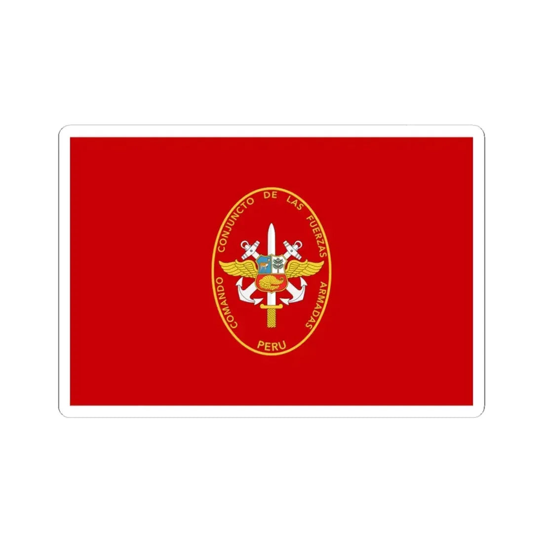 Flag of the Joint Command of the Armed Forces of Peru (Peru) STICKER Vinyl Kiss-Cut Decal 6 Inch White - The Sticker Space