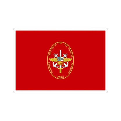 Flag of the Joint Command of the Armed Forces of Peru (Peru) STICKER Vinyl Kiss-Cut Decal 6 Inch White - The Sticker Space