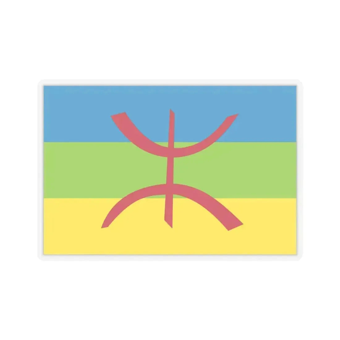 Flag of The Kabyle people Berber flag - STICKER Vinyl Kiss-Cut Decal 3 Inch Transparent - The Sticker Space