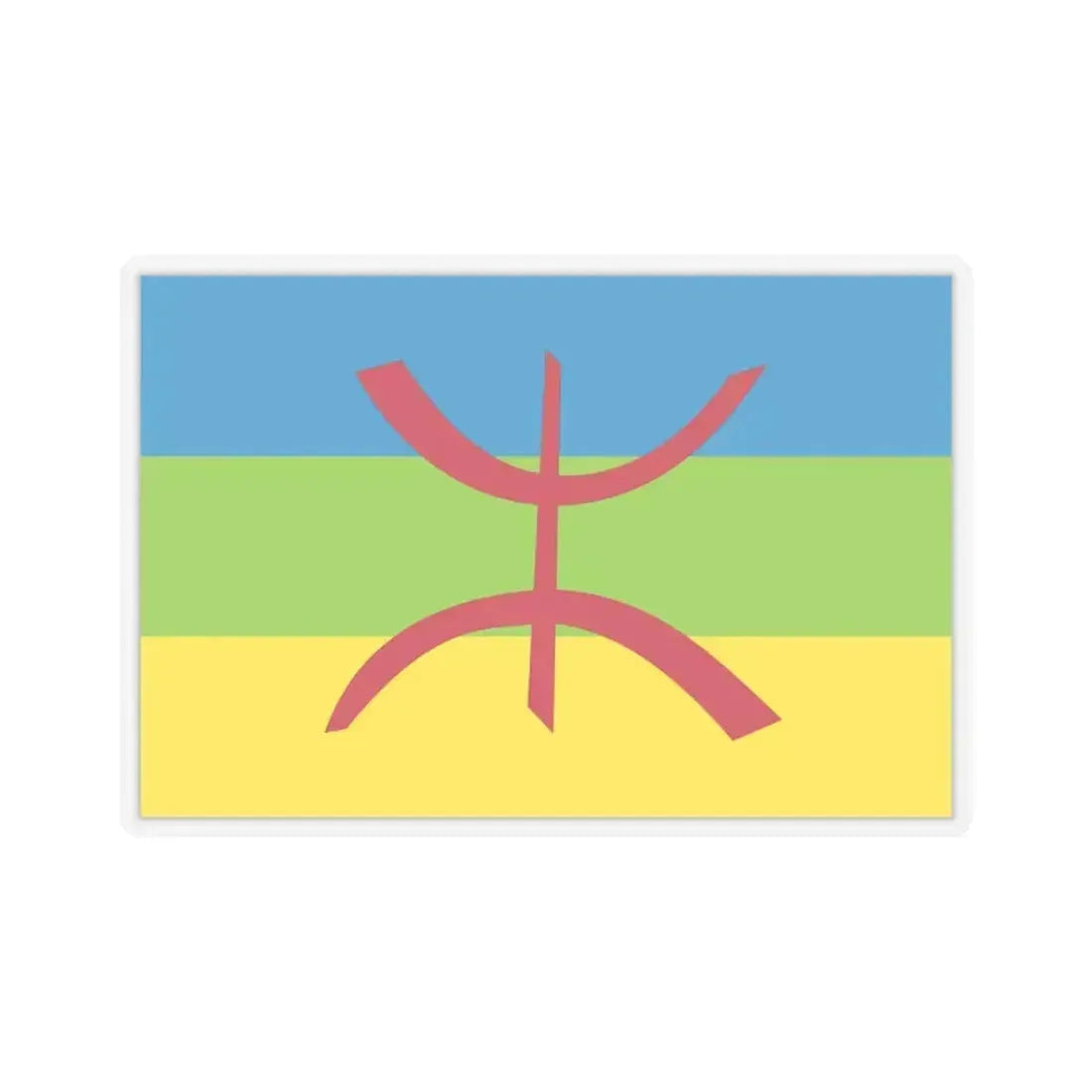 Flag of The Kabyle people Berber flag - STICKER Vinyl Kiss-Cut Decal 4 Inch Transparent - The Sticker Space