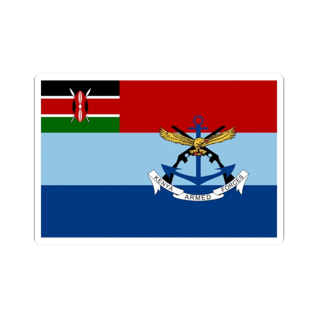 Flag of the Kenya Defence Forces (Kenya) STICKER Vinyl Kiss-Cut Decal ...