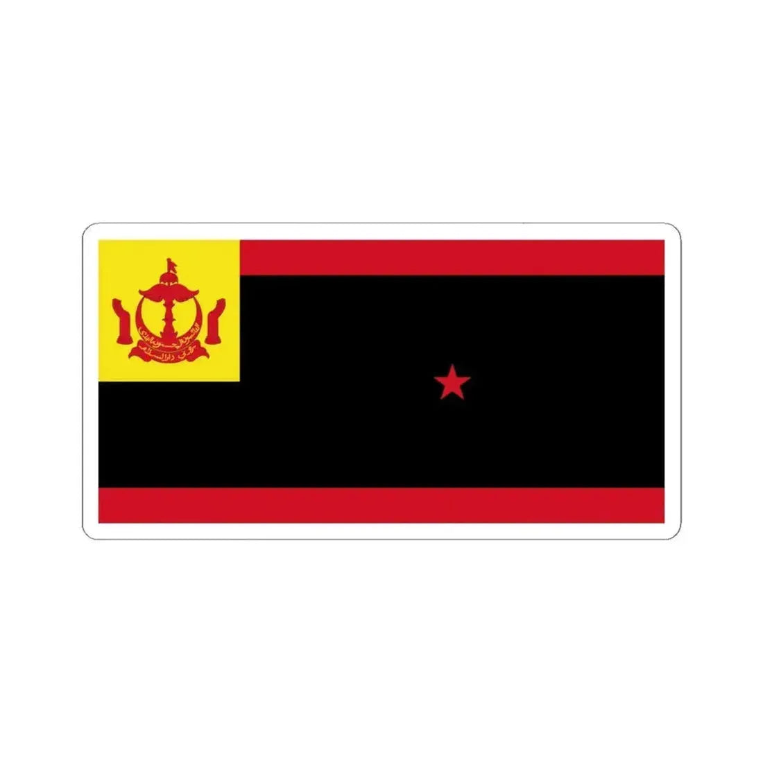 Flag of the Kepala Manteri Darat (Brunei) STICKER Vinyl Kiss-Cut Decal 4 Inch White - The Sticker Space