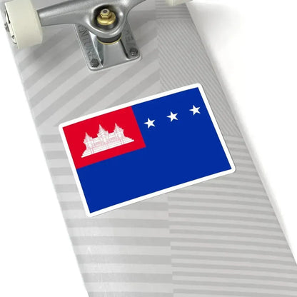 Flag of the Khmer Republic type 4 (Cambodia) STICKER Vinyl Kiss-Cut Decal - The Sticker Space