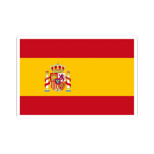 Flag of the Kingdom of Spain Correct Heraldic Coat of Arms (Spain) STICKER Vinyl Kiss-Cut Decal 2 Inch White - The Sticker Space
