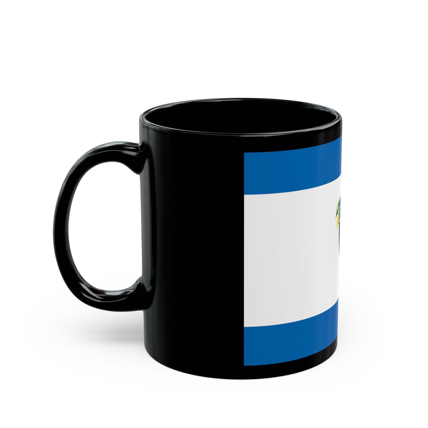 Flag of the Kosovo Police Service - Black Coffee Mug-The Sticker Space