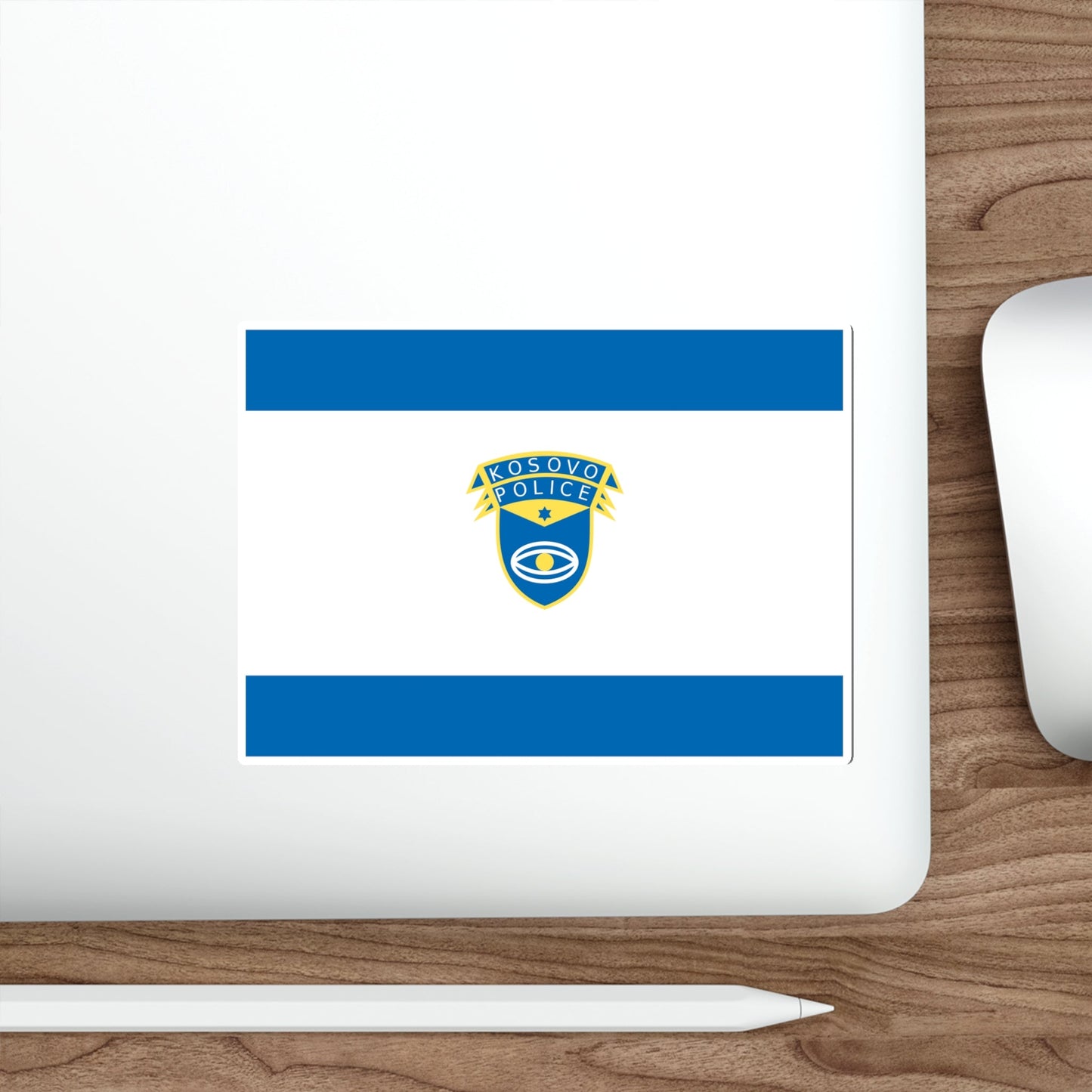 Flag of the Kosovo Police Service STICKER Vinyl Die-Cut Decal-The Sticker Space