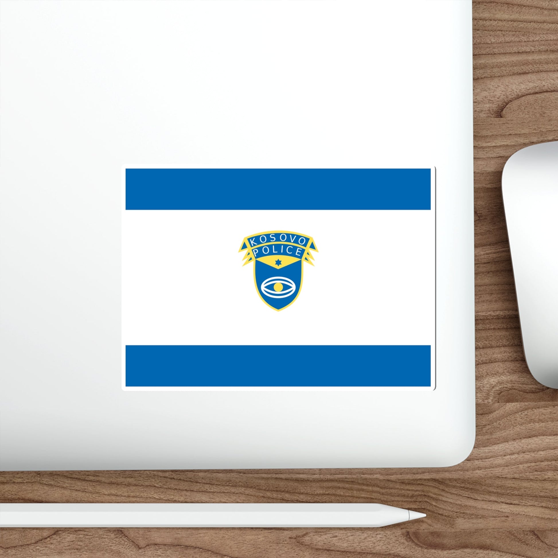 Flag of the Kosovo Police Service STICKER Vinyl Die-Cut Decal-The Sticker Space