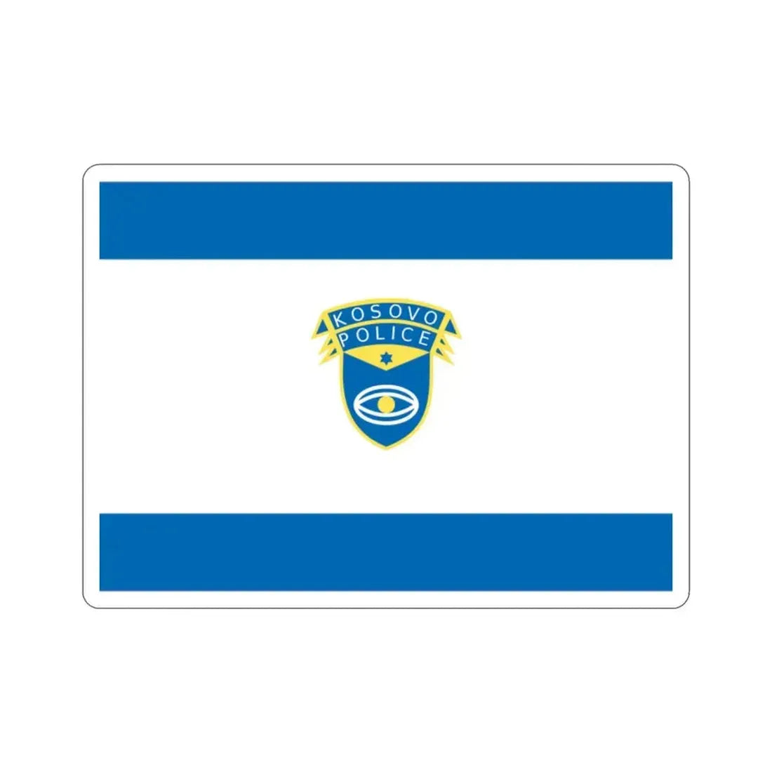 Flag of the Kosovo Police Service STICKER Vinyl Die-Cut Decal 2 Inch - The Sticker Space