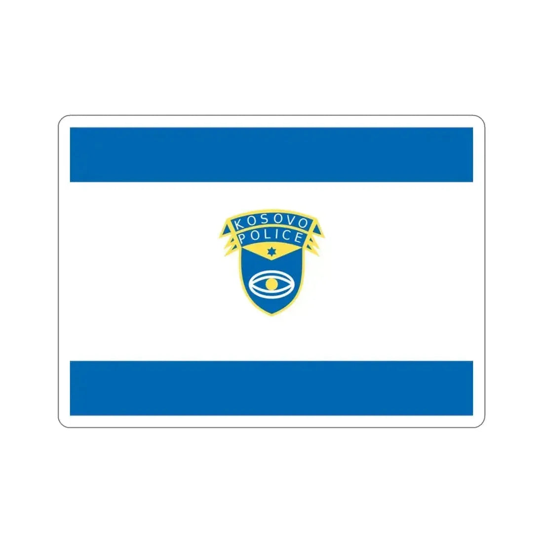 Flag of the Kosovo Police Service STICKER Vinyl Die-Cut Decal 3 Inch - The Sticker Space