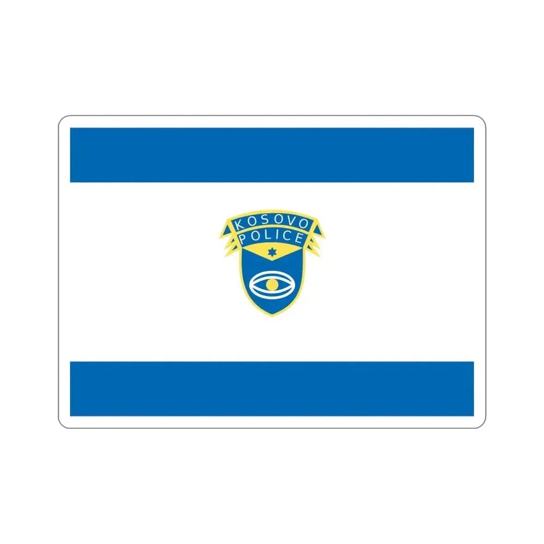 Flag of the Kosovo Police Service STICKER Vinyl Die-Cut Decal 4 Inch - The Sticker Space