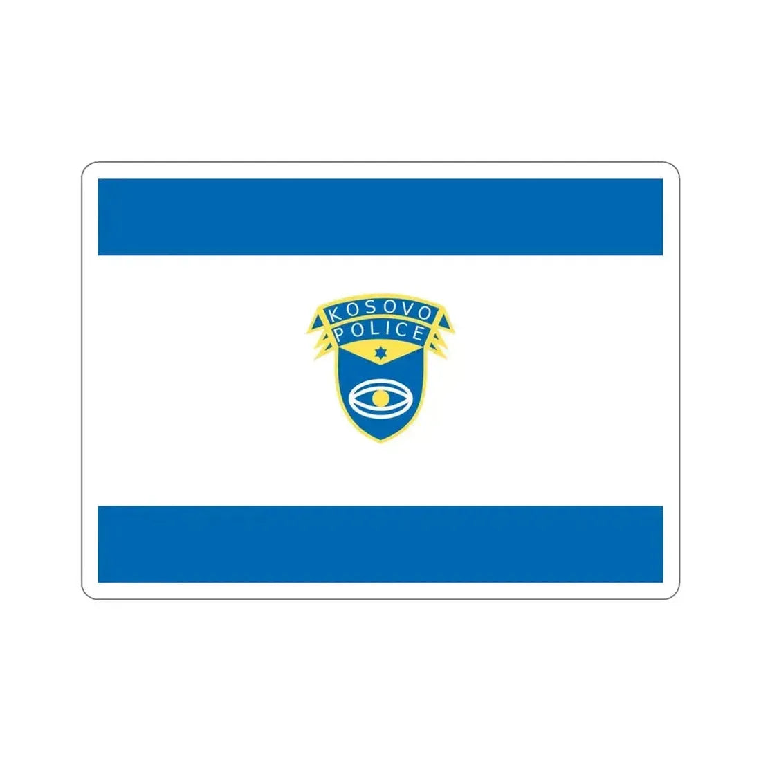 Flag of the Kosovo Police Service STICKER Vinyl Die-Cut Decal 5 Inch - The Sticker Space