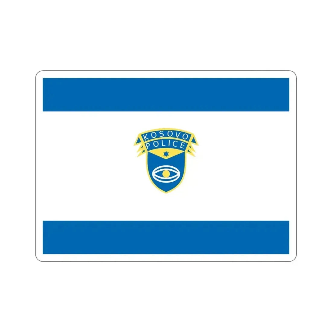 Flag of the Kosovo Police Service STICKER Vinyl Die-Cut Decal 6 Inch - The Sticker Space