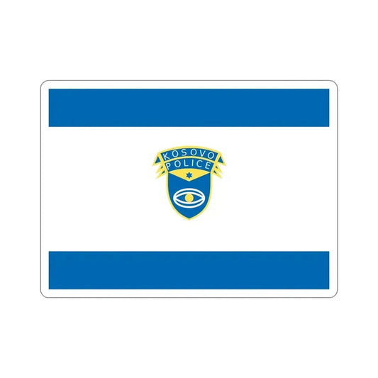 Flag of the Kosovo Police Service STICKER Vinyl Die-Cut Decal 6 Inch - The Sticker Space