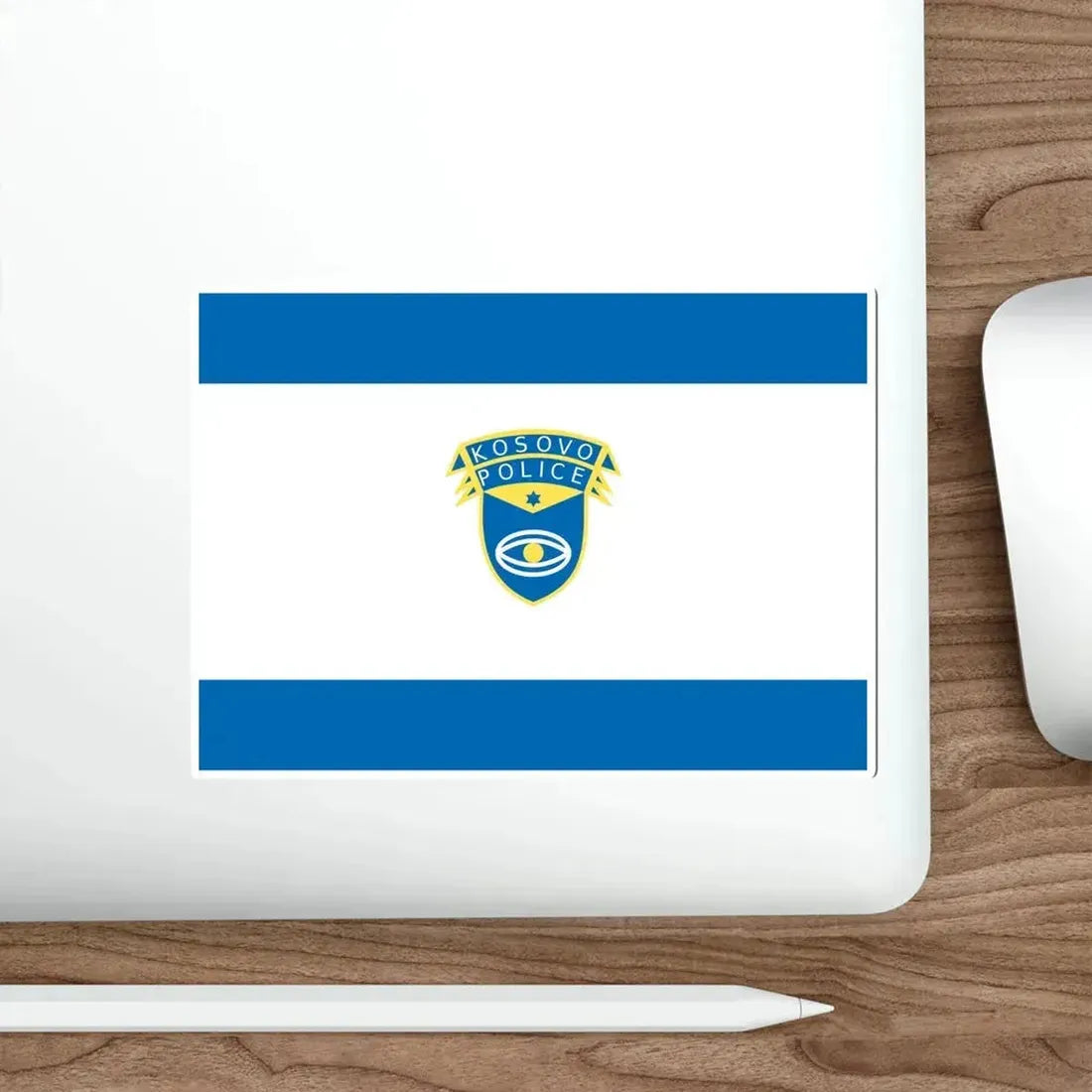 Flag of the Kosovo Police Service STICKER Vinyl Die-Cut Decal - The Sticker Space