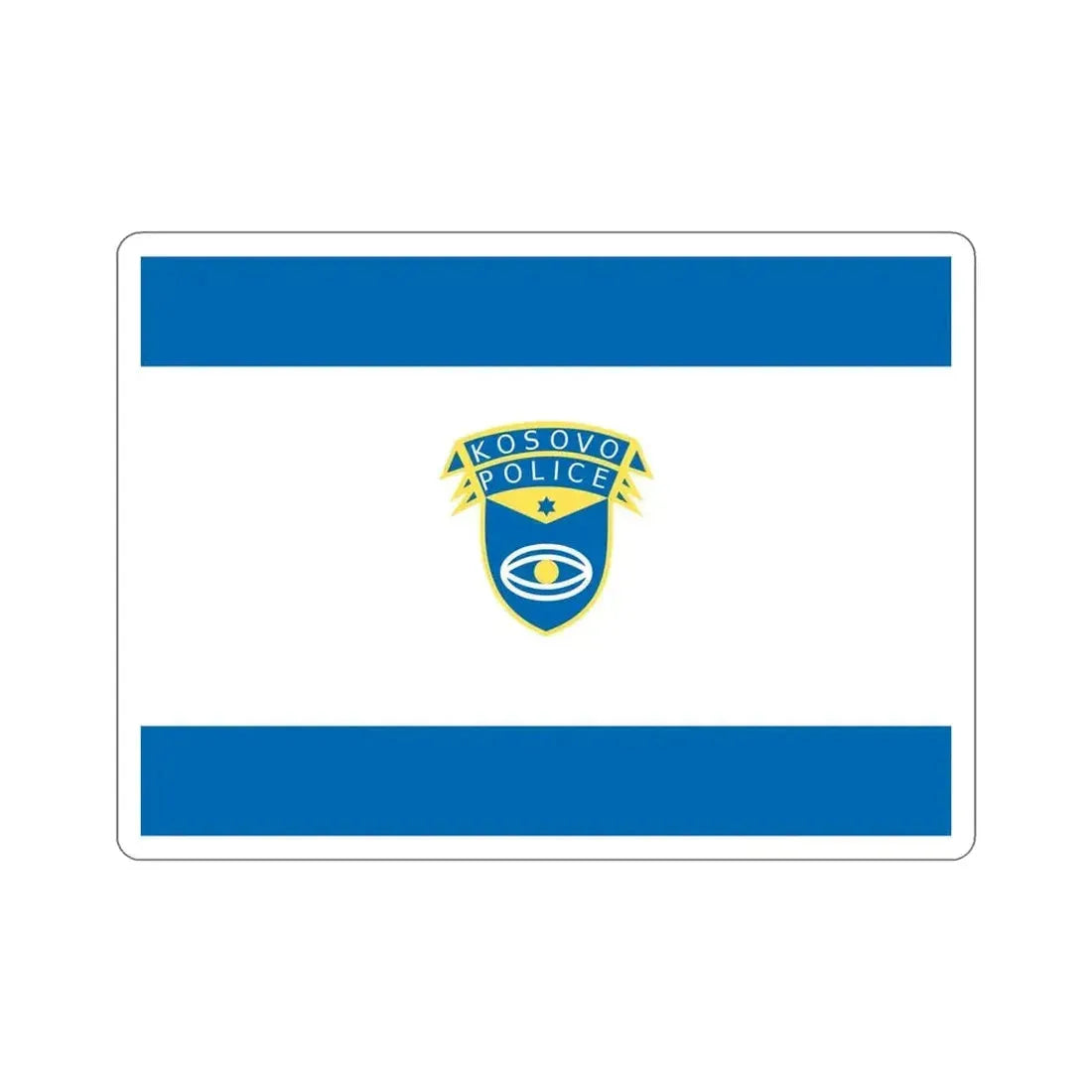 Flag of the Kosovo Police Service STICKER Vinyl Die-Cut Decal - The Sticker Space