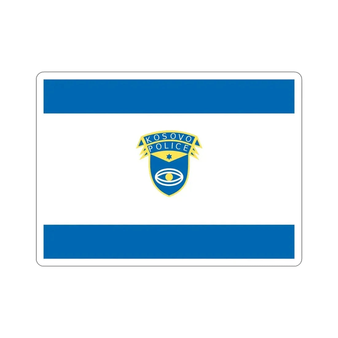 Flag of the Kosovo Police Service STICKER Vinyl Die-Cut Decal - The Sticker Space