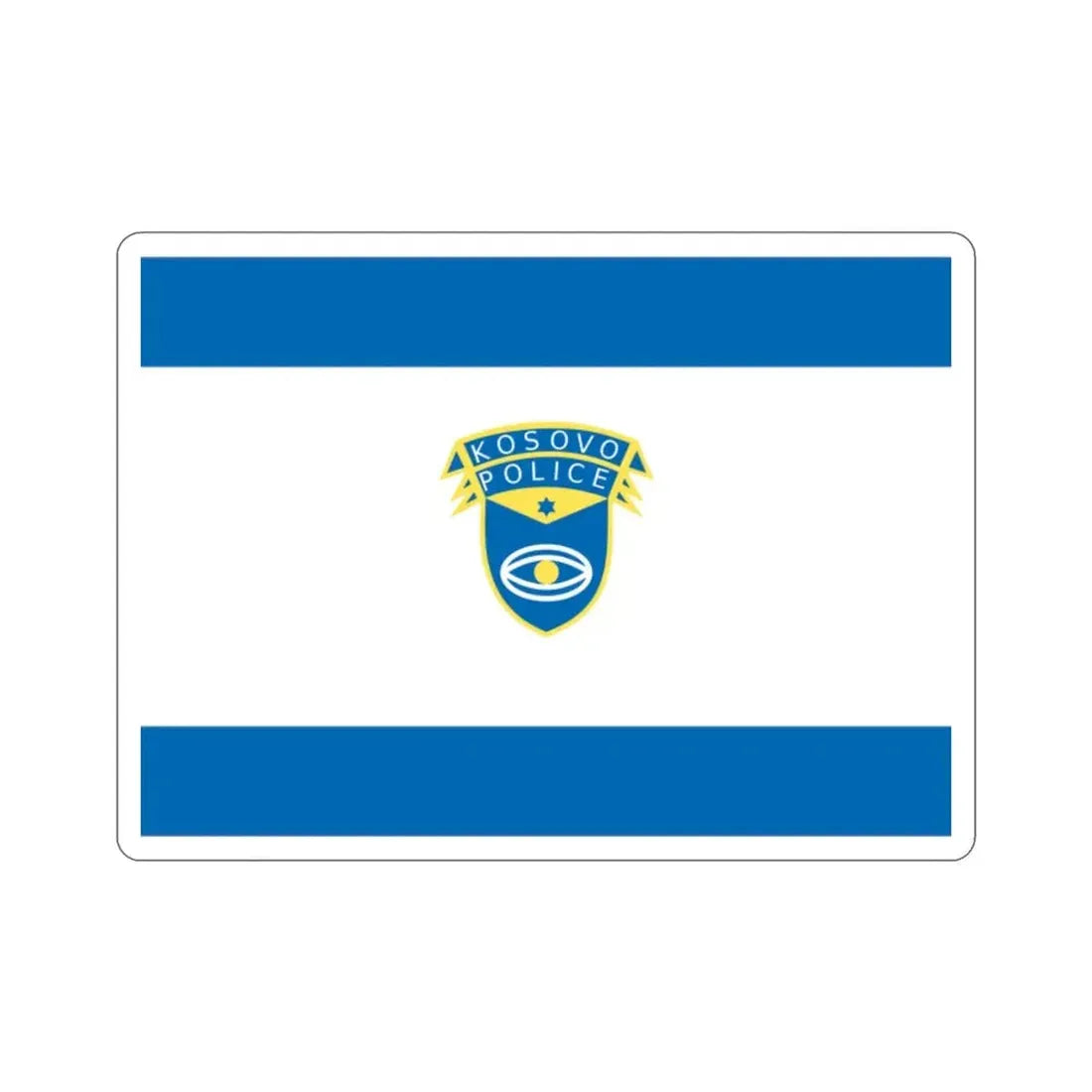 Flag of the Kosovo Police Service STICKER Vinyl Die-Cut Decal - The Sticker Space