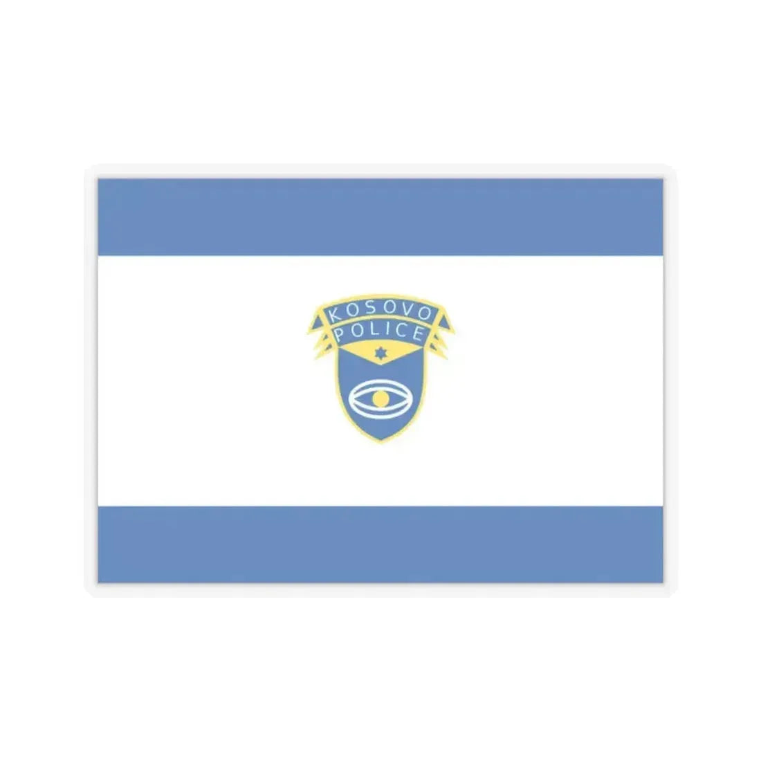 Flag of the Kosovo Police Service - STICKER Vinyl Kiss-Cut Decal 2 Inch Transparent - The Sticker Space