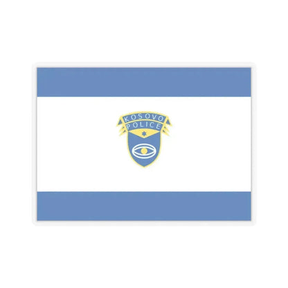 Flag of the Kosovo Police Service - STICKER Vinyl Kiss-Cut Decal 2 Inch Transparent - The Sticker Space