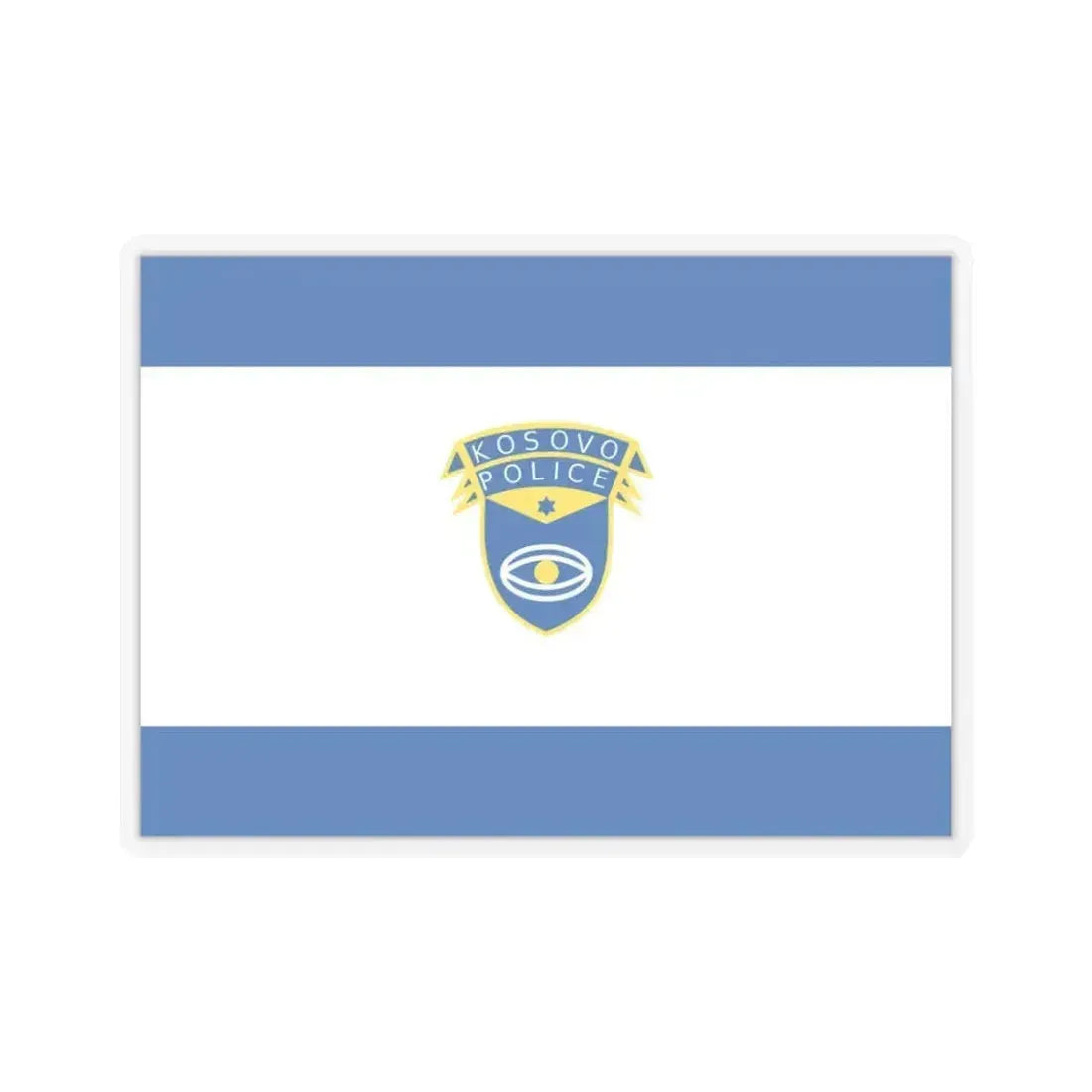 Flag of the Kosovo Police Service - STICKER Vinyl Kiss-Cut Decal 3 Inch Transparent - The Sticker Space