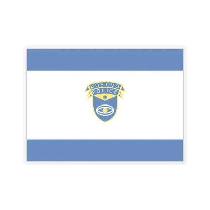 Flag of the Kosovo Police Service - STICKER Vinyl Kiss-Cut Decal 3 Inch Transparent - The Sticker Space