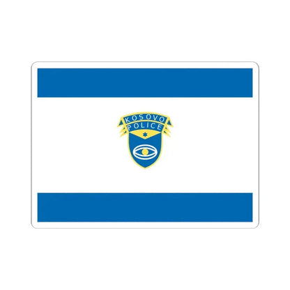 Flag of the Kosovo Police Service - STICKER Vinyl Kiss-Cut Decal 3 Inch White - The Sticker Space