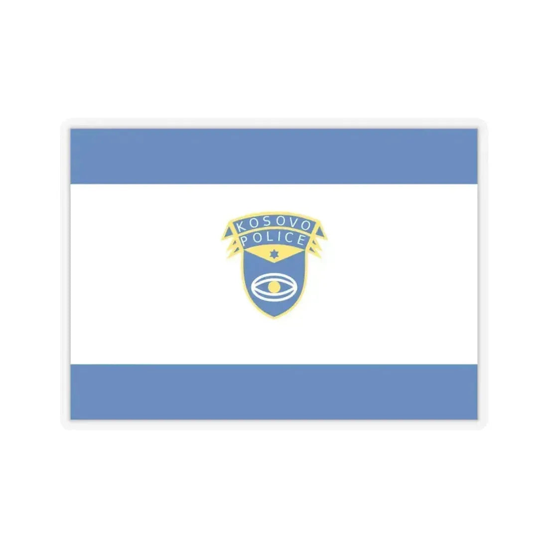 Flag of the Kosovo Police Service - STICKER Vinyl Kiss-Cut Decal 4 Inch Transparent - The Sticker Space