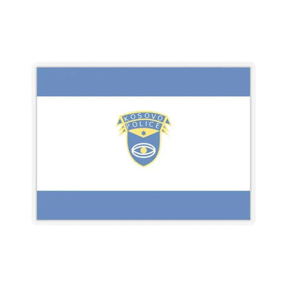 Flag of the Kosovo Police Service - STICKER Vinyl Kiss-Cut Decal 4 Inch Transparent - The Sticker Space