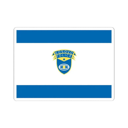 Flag of the Kosovo Police Service - STICKER Vinyl Kiss-Cut Decal 4 Inch White - The Sticker Space