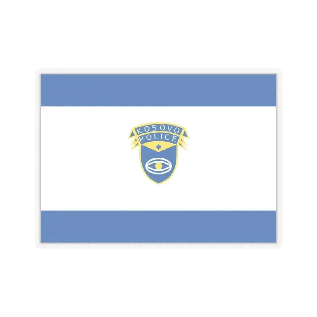 Flag of the Kosovo Police Service - STICKER Vinyl Kiss-Cut Decal 6 Inch Transparent - The Sticker Space