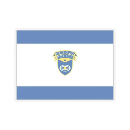 Flag of the Kosovo Police Service - STICKER Vinyl Kiss-Cut Decal 6 Inch Transparent - The Sticker Space